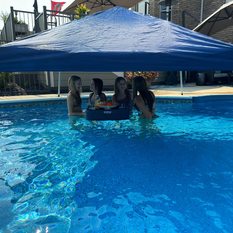 Sunjoy Floating Pool Canopy 10’ × 10’ Pop Up GazeboFabric Canopy Wayfair